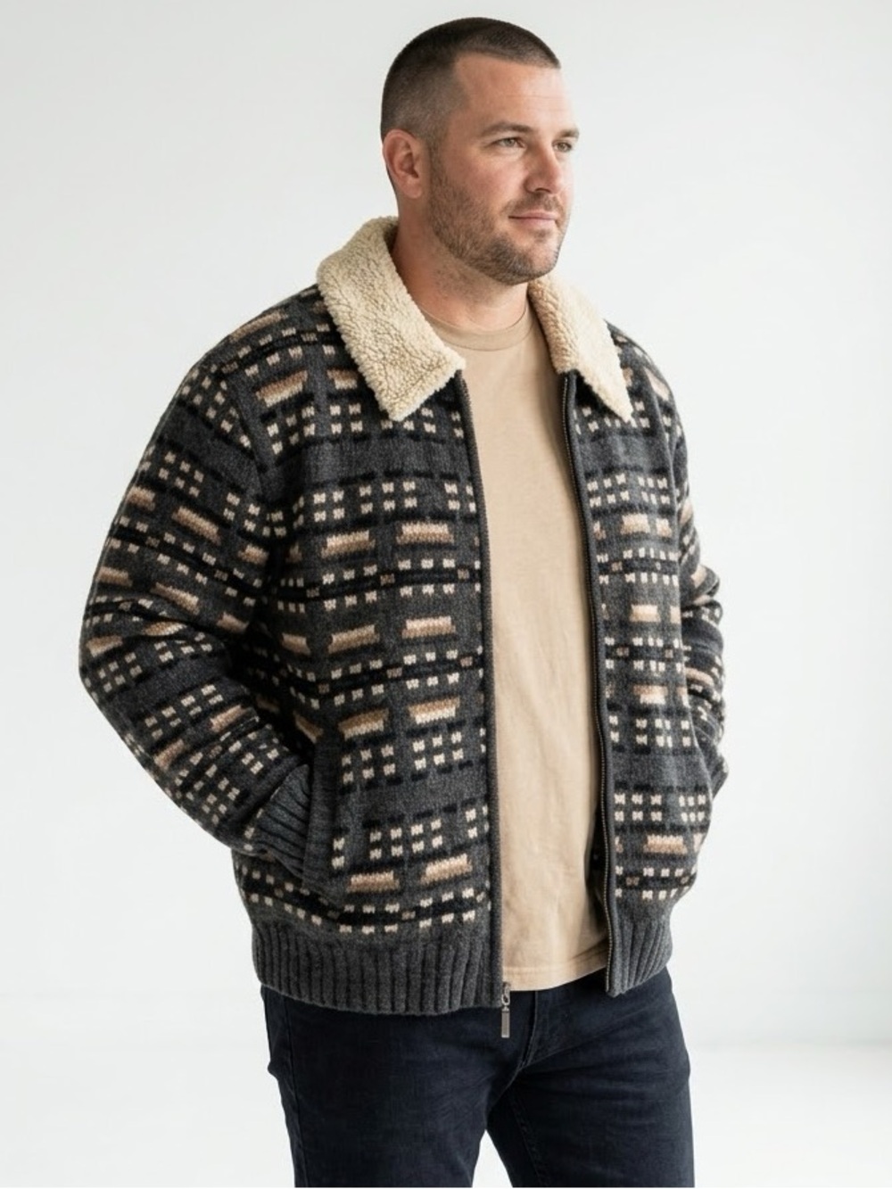 SHERPA Adventure Gear 100% Lambswool Zip Sweater Jacket | 2XL / XXL